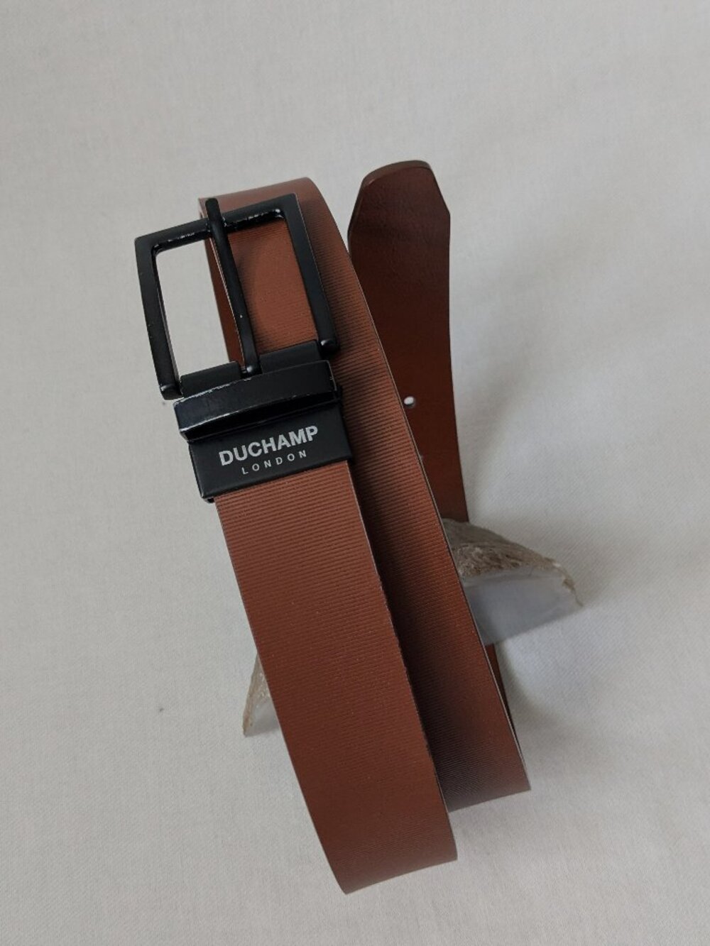 Duchamp London Reversible Leather Belt 34 Brown Textured & Smooth Handcrafted